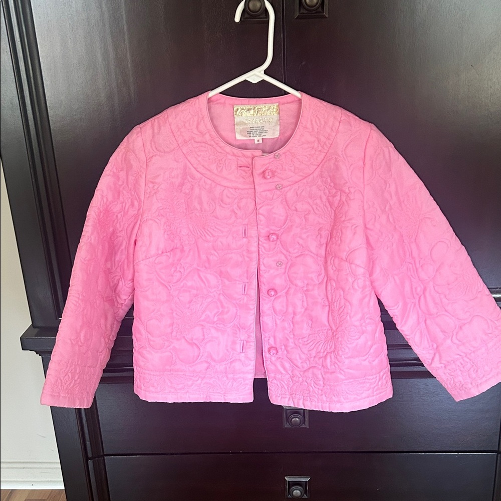 Vintage Lord & Taylor Teahouse  Pink Quilted Button Jacket